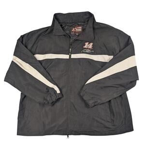 Vintage Tony Stewart #14 Nascar Racing Chase Windbreaker Black Jacket Size 2XL